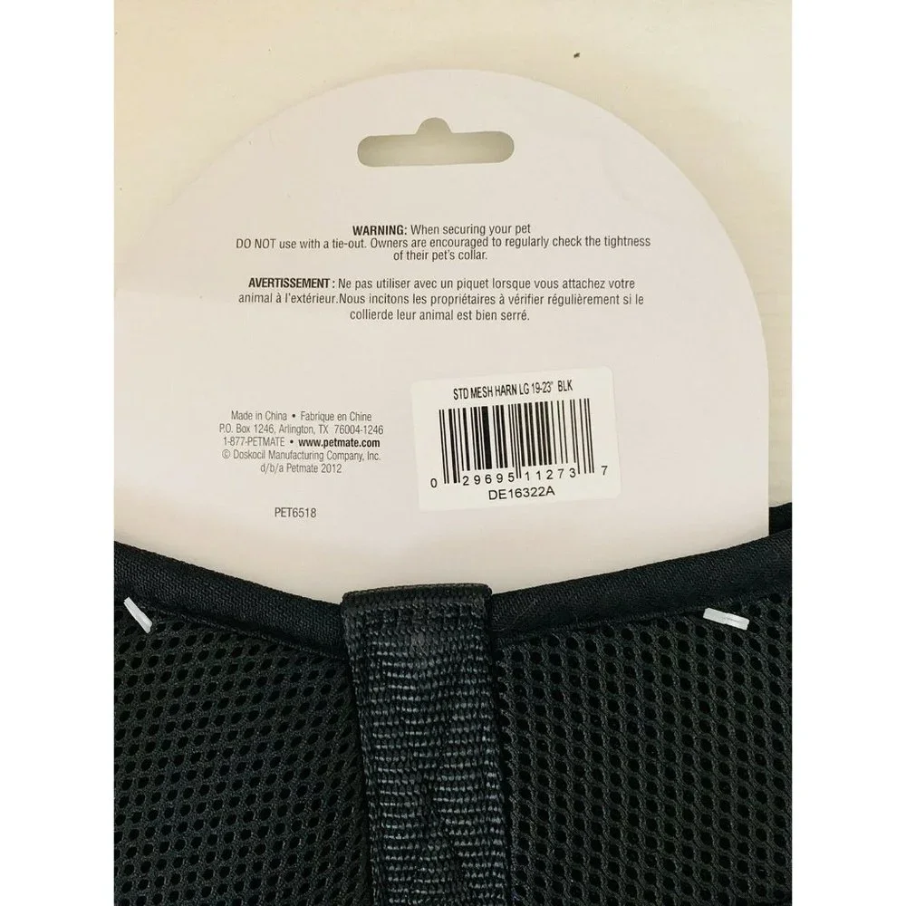 Petmate Adjustable Standard Core Mesh Harness Size Lg - 19-23” Neck